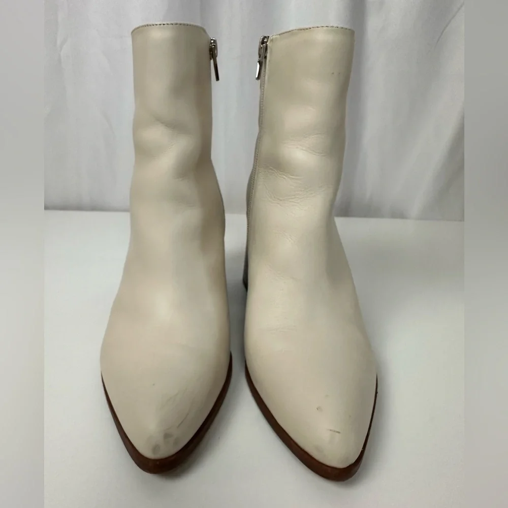 Dolce Vita Ivory Leather Ankle Boots Size 8 - Picture 4 of 9